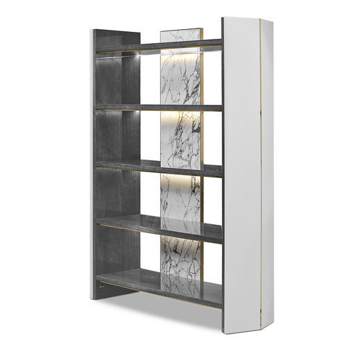 Libreria contemporanea - Algerone - LUXXU MODERN DESIGN & LIVING - contract / in ottone lucidato / in pelle