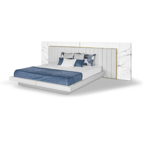 Letto matrimoniale - ALGERONE - LUXXU MODERN DESIGN & LIVING - contemporaneo / imbottito / con testiera in pelle