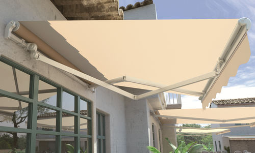 Tenda da sole a proiezione - Crossed Arms - LLAZA WORLD, S.A. - a motore / per terrazza / bianca