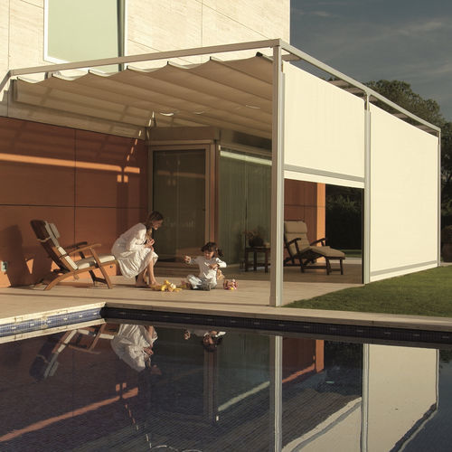 Tenda avvolgibile a rullo con cassonetto - ELIT - LLAZA WORLD, S.A. - per veranda / in tela / in acciaio inossidabile