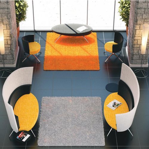 Divanetto imbottito contemporaneo - ELIPSE - TALIN SRL - in tessuto / in pelle / con supporto in metallo