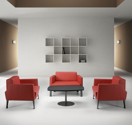 Poltrona visitatore contemporanea - ZEN - TALIN SRL - in pelle / in tessuto / in metallo verniciato