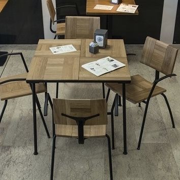 Tavolo design minimalista - EAGLE - TALIN SRL - in rovere / con supporto in metallo / rettangolare