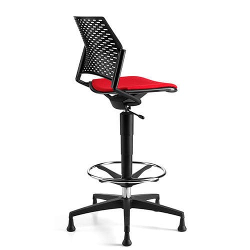 Sgabello da ufficio contemporaneo - DELFI PLUS - TALIN SRL - in pelle / in tessuto / con supporto in metallo