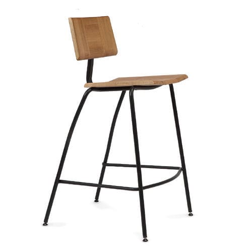 Sgabello da bar contemporaneo - EAGLE - TALIN SRL - in rovere / con supporto in metallo / con 4 gambe