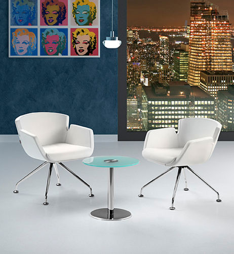 Sedia visitatore contemporanea - NUBIA - TALIN SRL - da interno / in metallo / in pelle
