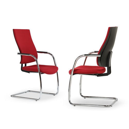 Sedia visitatore contemporanea - ALLY - TALIN SRL - da interno / in cromo / in pelle