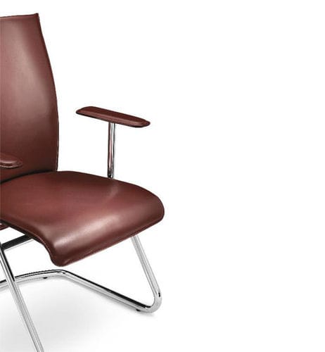 Sedia visitatore contemporanea - ATHENA - TALIN SRL - da interno / in alluminio / in pelle