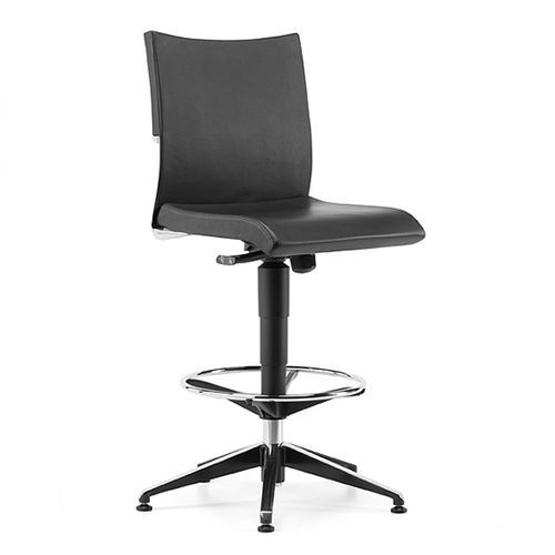 Sgabello contemporaneo - AVIA - TALIN SRL - in pelle / in tessuto / con supporto in alluminio