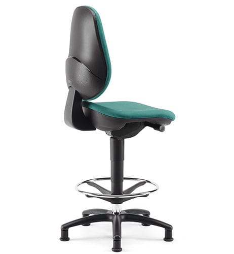 Sgabello operativo contemporaneo - POINT - TALIN SRL - in tessuto / in pelle / con supporto in alluminio