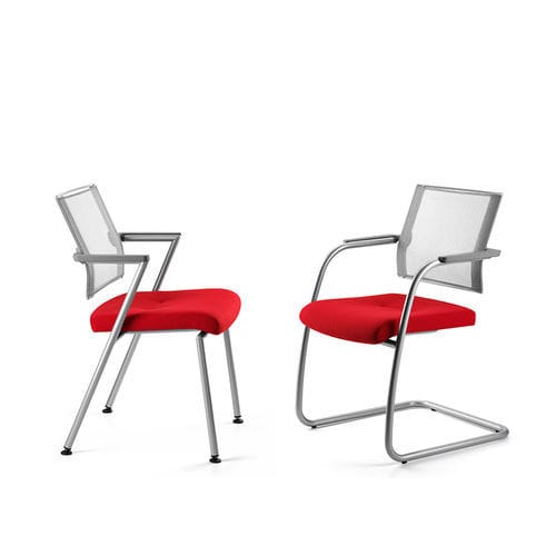 Sedia visitatore contemporanea - TITANIA - TALIN SRL - da interno / in alluminio / in pelle