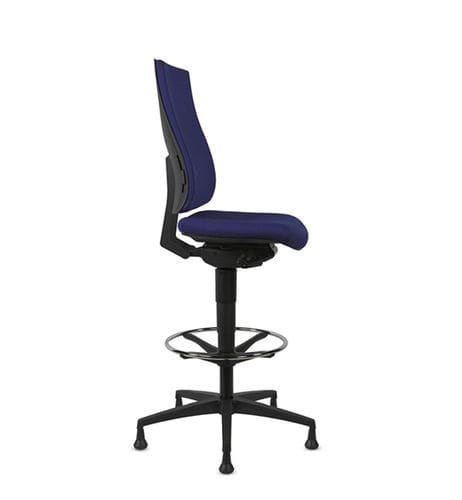 Sgabello operativo contemporaneo - ALLY - TALIN SRL - in tessuto / in pelle / con supporto in alluminio dipinto