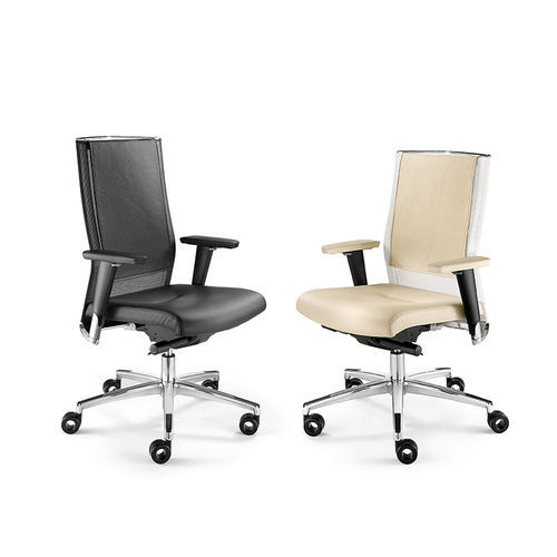 Sedia da ufficio contemporanea - TITANIA - TALIN SRL - da interno / in alluminio / in pelle
