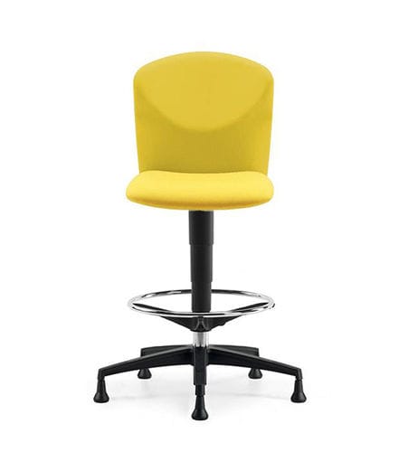 Sgabello operativo contemporaneo - VULCAN - TALIN SRL - in tessuto / in pelle / con supporto in alluminio dipinto