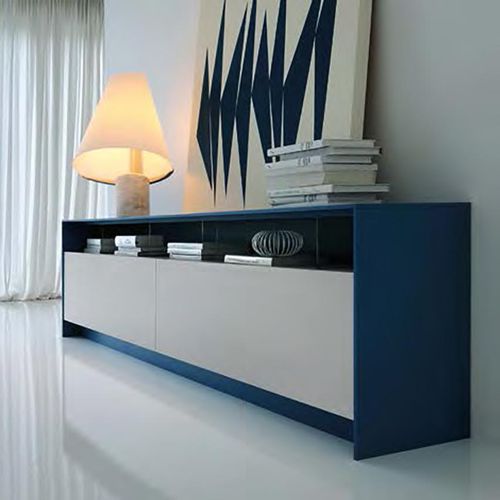 Credenza contemporanea - COMP_802 - Mobilgam - in legno laccato / bianca / blu