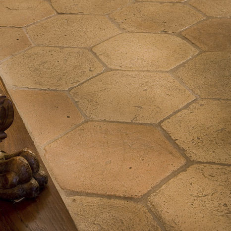 Piastrella esagonale in terracotta - ANTICO RESTAURO - ESAGONO - Enrico Palmucci - a rilievo / liscia / da pavimento