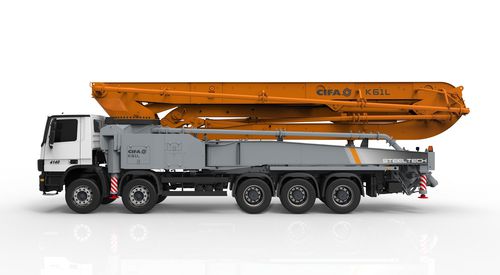 Pompa per calcestruzzo mobile - K61L - CIFA S.p.A - montata su camion