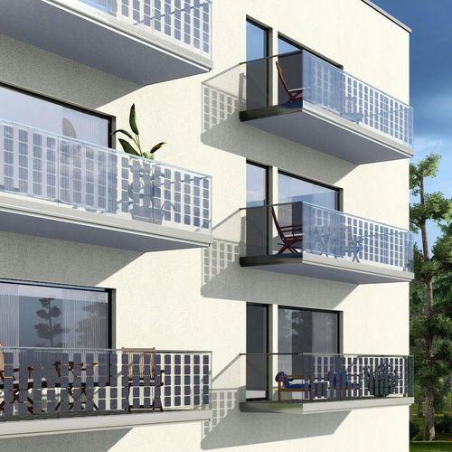Ringhiera con pannelli fotovoltaici integrati - VISIOPLAN PV - Abel Metallsysteme GmbH & Co. KG - in alluminio / a pannelli / da esterno