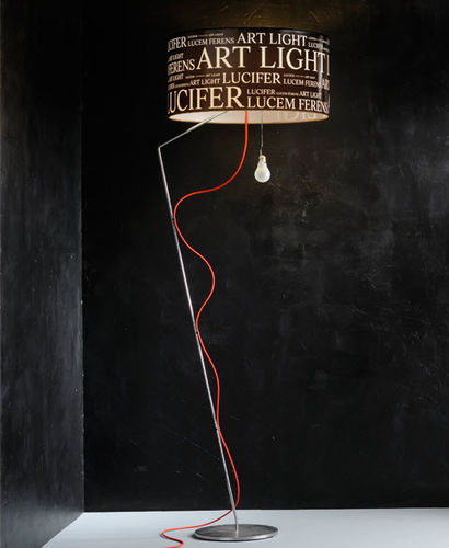 Lampada da terra - LUCEM FERENS - lucifero illuminazione - in metallo / in seta / contemporanea