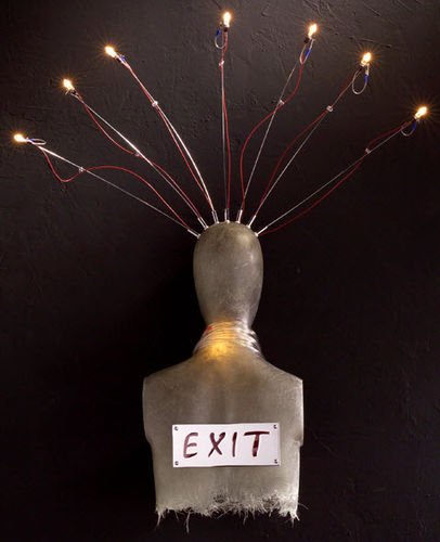 Applique design originale - EXIT - lucifero illuminazione - da interno / in metallo cromato / in resina