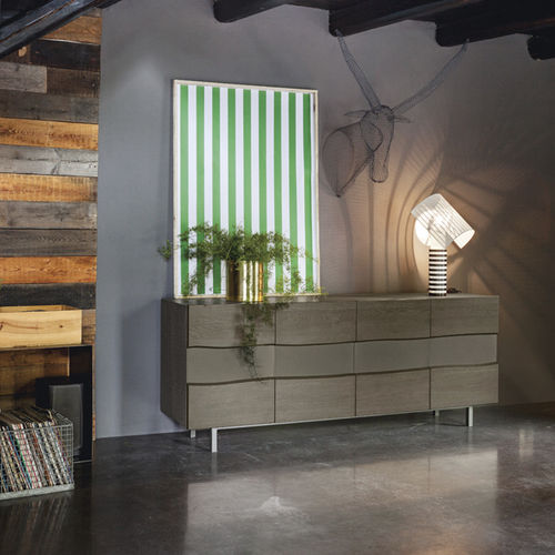 Credenza contemporanea - TWINS - Devina Nais - in rovere / in ferro / marrone