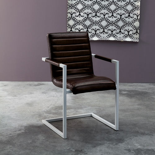 Sedia contemporanea - TORONTO  - Devina Nais - da interno / in pelle / con supporto in ferro