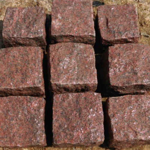 Pavé in granito - RED COBBLESTONE - Asian Stones - carrabile / per pedoni / per spazio pubblico