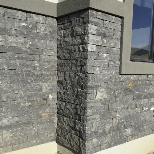 Paramento in pietra - LEDGESTONE : BLACK RUNDLE - Asian Stones - per esterni / testurizzato / decorativo