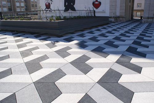 Pavé in calcestruzzo - ECOGRANIC®: 3D 100x50x50 - PVT - carrabile / per pedoni / per spazio pubblico