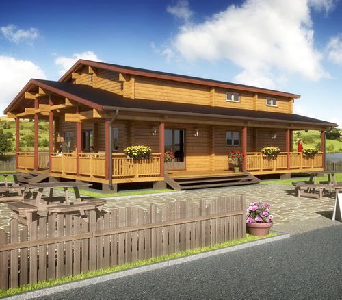 Edificio prefabbricato - COLONIAL - Artic House - in legno massiccio / per impianto sportivo / per ristorante