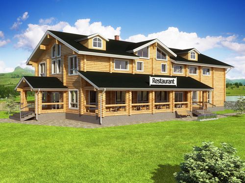 Edificio prefabbricato - LUXURY : 614 - Artic House - in legno massiccio / per ristorante / contemporaneo