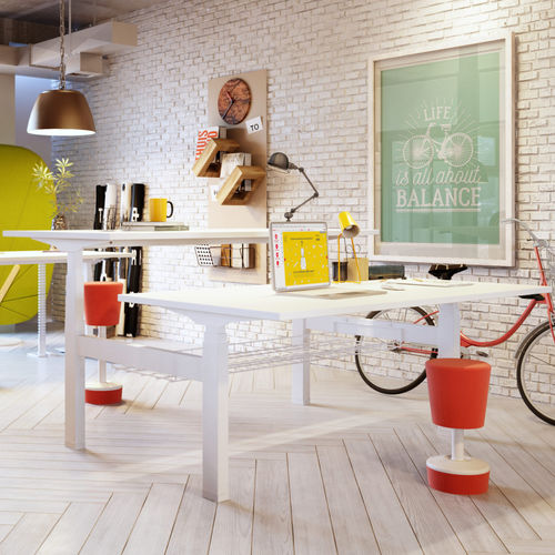 Scrivania per open space - Balance - Mikomax Smart Office - contemporanea / in legno / ad altezza regolabile