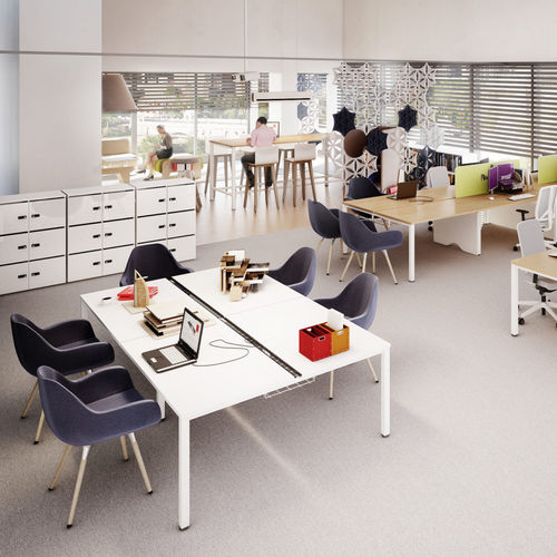 Scrivania per open space - FLEXIDO D  - Mikomax Smart Office - contemporanea / in laminato / con contenitore