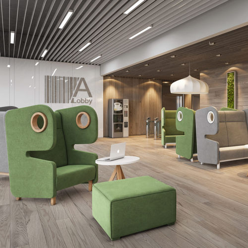 Poltrona visitatore contemporanea - Packman - Mikomax Smart Office - in tessuto / a schienale alto / imbottita