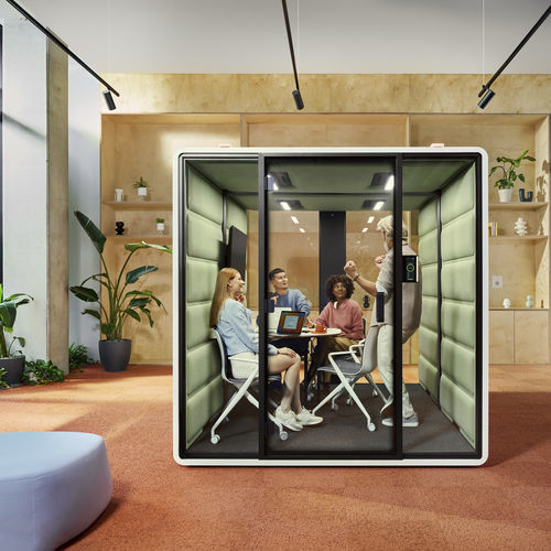 Ufficio POD acustico - HushFree.L - Mikomax Smart Office - con porta vetrata / con illuminazione integrata / con sistema di videoconferenza