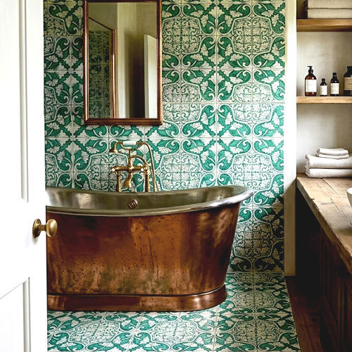 Piastrella in ceramica - VERDE RAME - Ceramiche Militello art & design S.R.L - da interno / da parete / classica