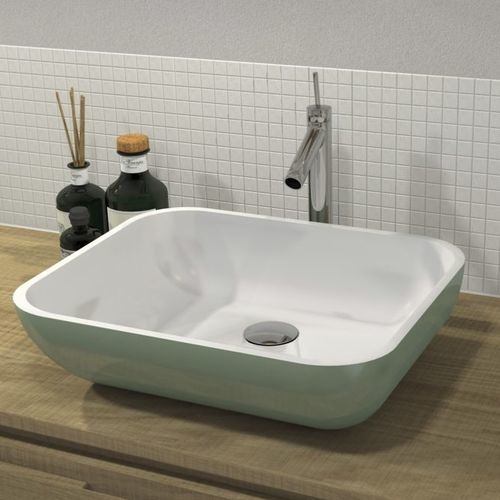 Lavabo da appoggio - SQUARE BOWL - WATERGAME COMPANY - in composito / bicolore / rettangolare