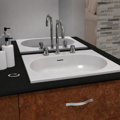 Lavabo da incasso - SERENA - WATERGAME COMPANY - in composito / lucido / rettangolare