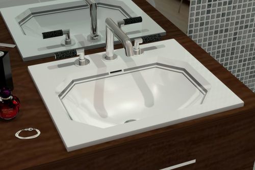 Lavabo da incasso - PLAISANCE - WATERGAME COMPANY - in materiale composito / personalizzabile / finitura opaca