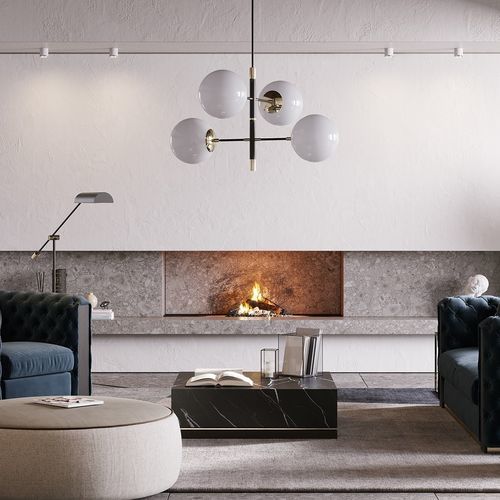 Tavolino basso contemporaneo - CLEA - Laskasas - in acciaio inossidabile / in marmo / con supporto in legno