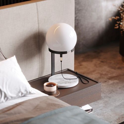 Lampada da tavolo - CLARKE  - Laskasas - in vetro / in marmo / contemporanea