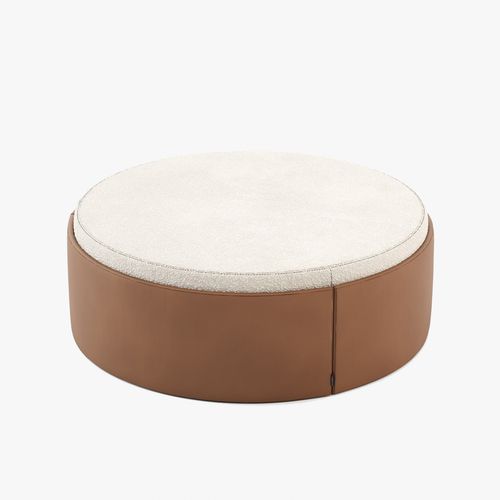Pouf contemporaneo - JASON  - Laskasas - in tessuto / in pelle / tondo
