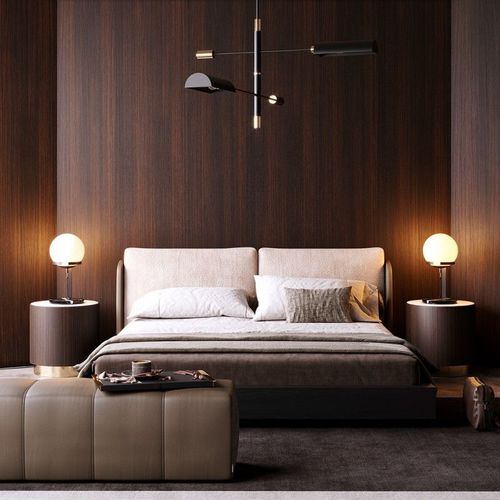 Letto matrimoniale - BROOKE  - Laskasas - contemporaneo / imbottito / con testiera imbottita