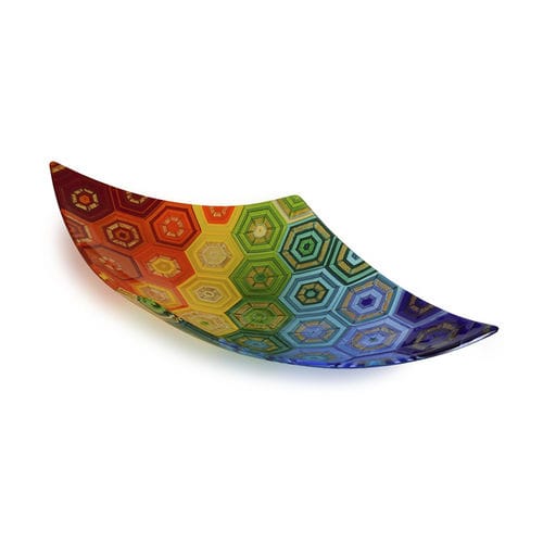 Centrotavola in vetro di Murano - ROMBO HEXAGON IMPRESSION - veveglass - fatto a mano / contemporaneo / personalizzabile