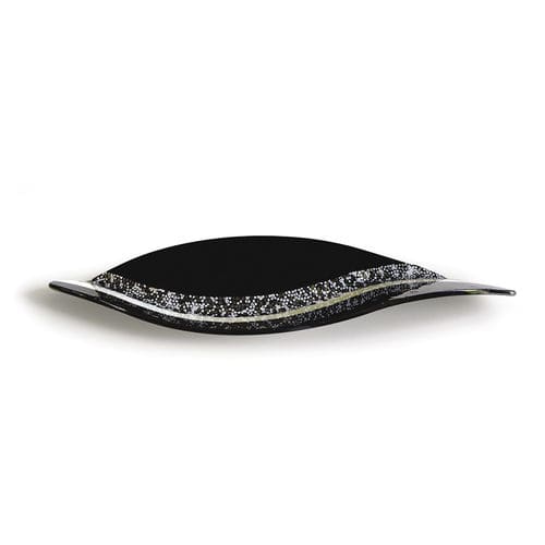 Centrotavola in vetro di Murano - ONDA BLACK&WHITE - veveglass - fatto a mano / contemporaneo / personalizzabile