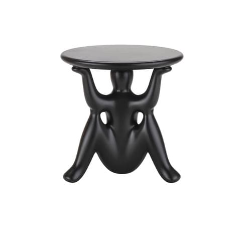 Tavolo d'appoggio design originale - HELPYOURSELF - Qeeboo - in polietilene / con base in polietilene / rotondo