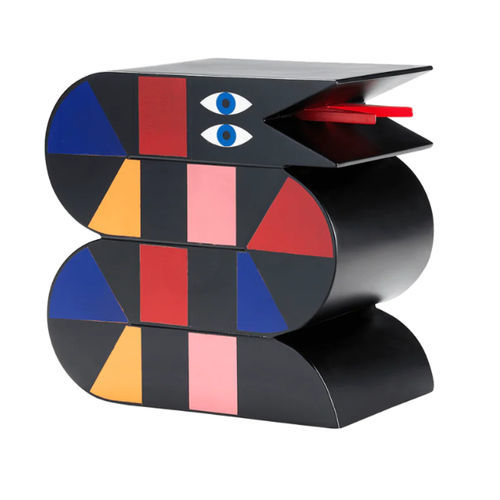 Tavolino basso design originale - OGGIAN MAMBO - Qeeboo - in legno / con supporto in legno / scultura
