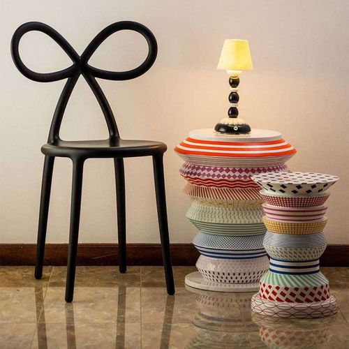 Sedia contemporanea - RIBBON - Qeeboo - da esterno / da interno / in polietilene