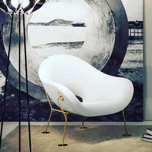 Poltrona contemporanea - PUPA - Qeeboo - in tessuto / in ottone / in polietilene