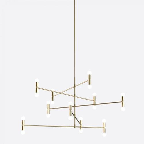 Lampada a sospensione - 14 - Lambert et Fils - in ottone / in vetro / contemporanea